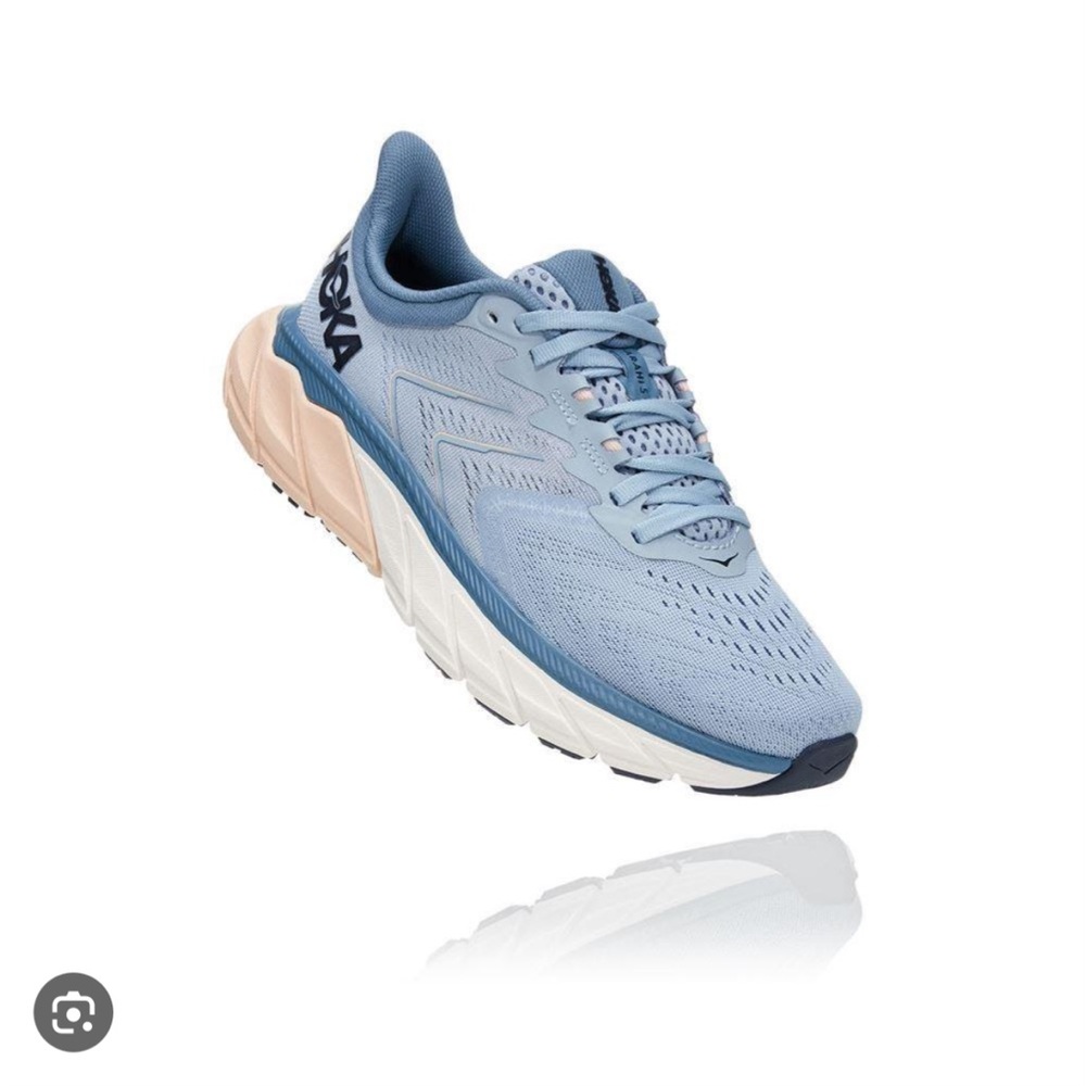 Hoka One One Blue and Peach Sneakers